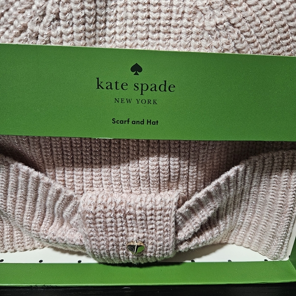 Kate Spade Blush Knit Hat and Scarf Set - Picture 2 of 4